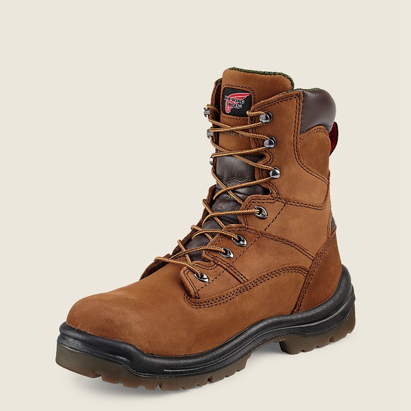 Red Wing Mens King Toe® - 8-inch Waterproof Soft Toe - Work Boots Brown - 1398MRAGV